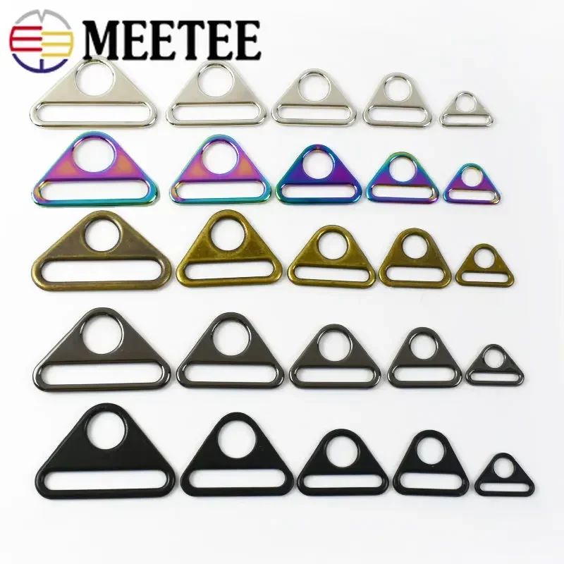 10Pcs 20-50mm Metal Triangular Sliding Buckle Bag Should Strap Hook Anti-skid Belt Connection Clasp DIY Hardware Accessory