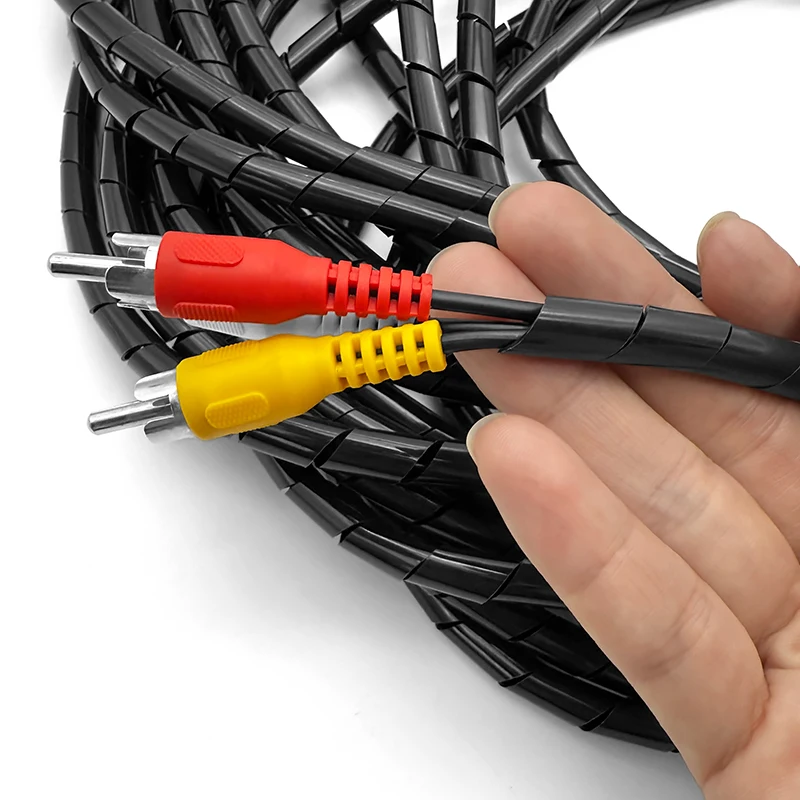PE-Kabelschutzschlauch Spiralförmige Wickelhülle Isolationsbeständig Hochtemperaturbeständig für Auto- und Mechanische Schaltkreise – Detail 3