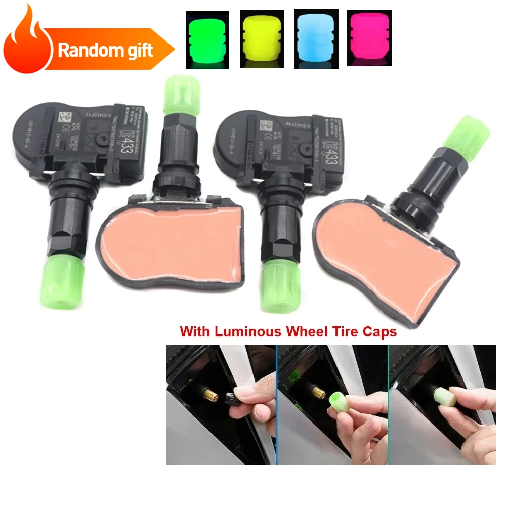 

TPMS 1074812-00-A Новая светящаяся крышка клапана в шинах, датчик контроля давления в шинах для Tesla Model 3 S X 433 МГц 1074812-00-B