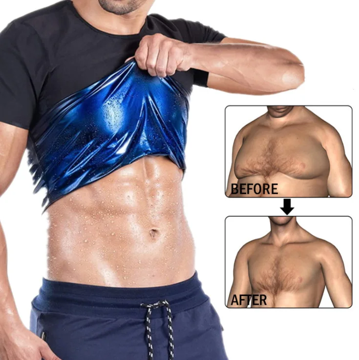 Men's Body Shapers Violently Sweat European and American Style Tights Belly Contracting Sports  Corset Chest Cover Short Sleeve