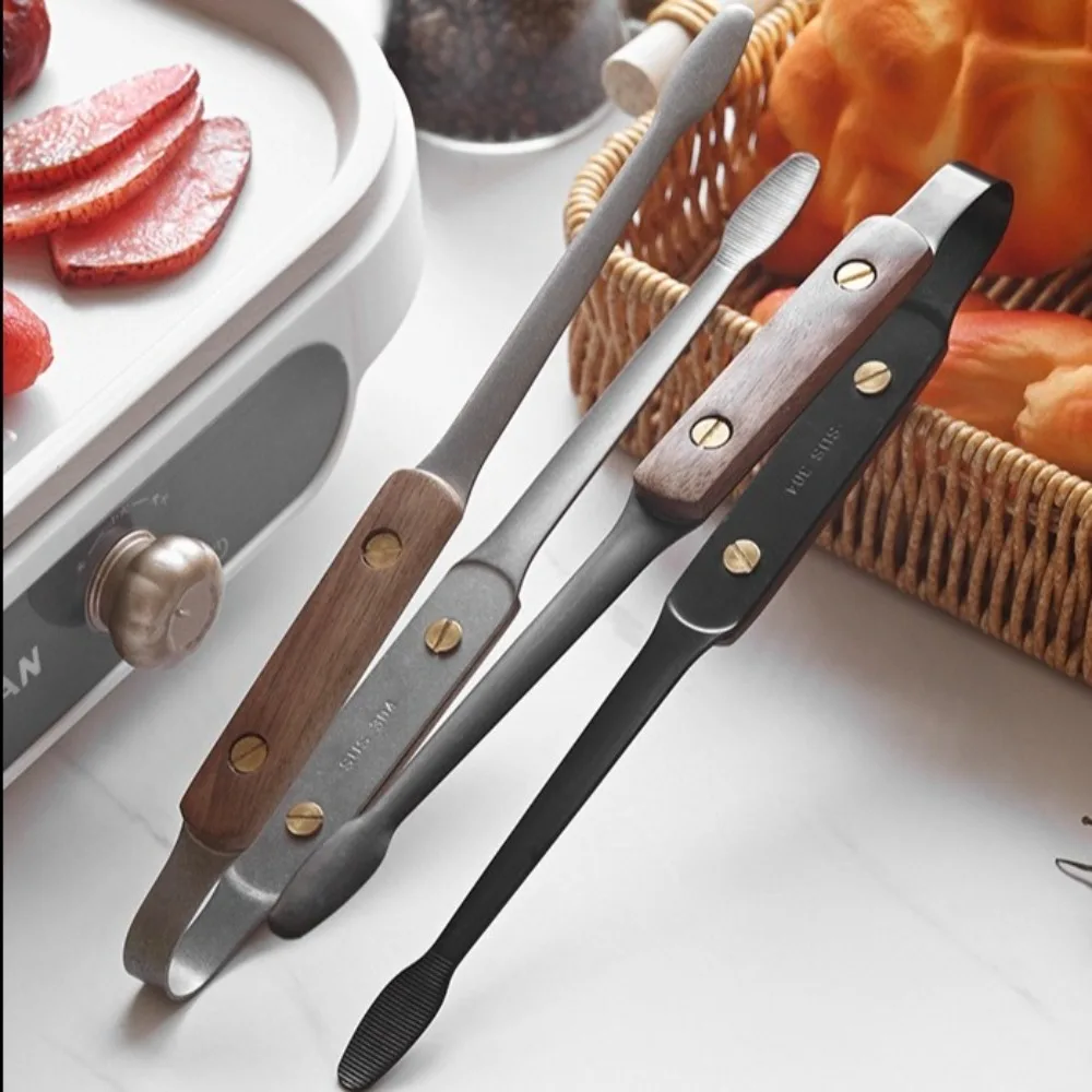 

Heat Resistant 304 Stainless Steel BBQ Tongs Anti-scalding Anti-slip Steak Clip Locking Mechanism Barbecue Tool