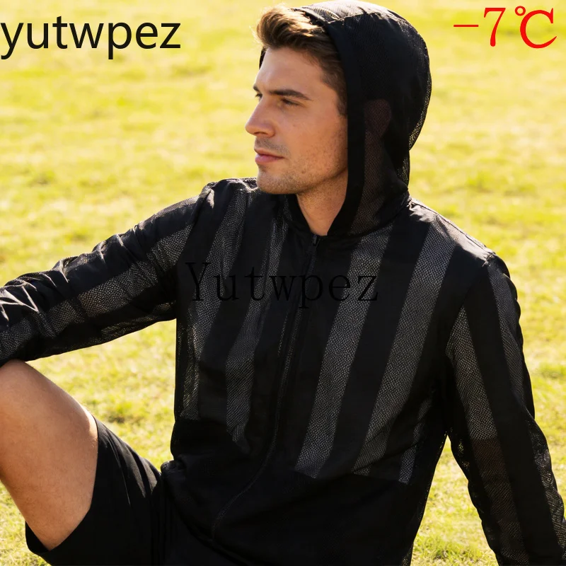 Men's Ice Silk Sun Protection Clothing Summer Lightweight Breathable Hooded Quick Dry Jacket Outdoor Anti-ultraviolet Skin Coat view 3