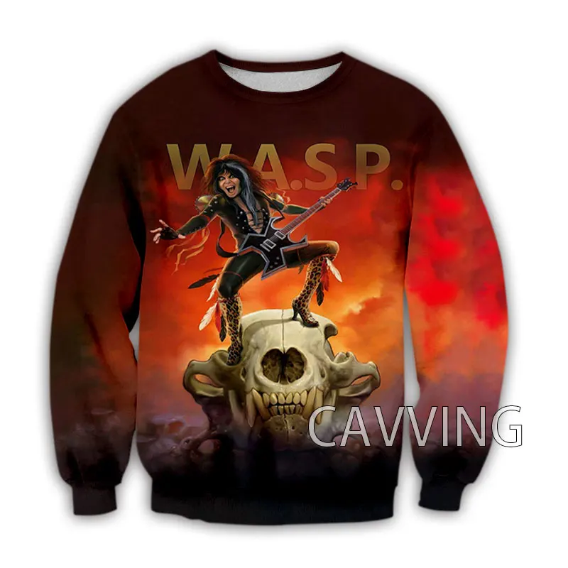 روك باند W.A.S.P ثلاثية الأبعاد تي شيرت مطبوع الرجال النساء موضة عادية كم طويل المتضخم تي شيرت الهيب هوب بلايز تيز WASP التي شيرت كبير #1
