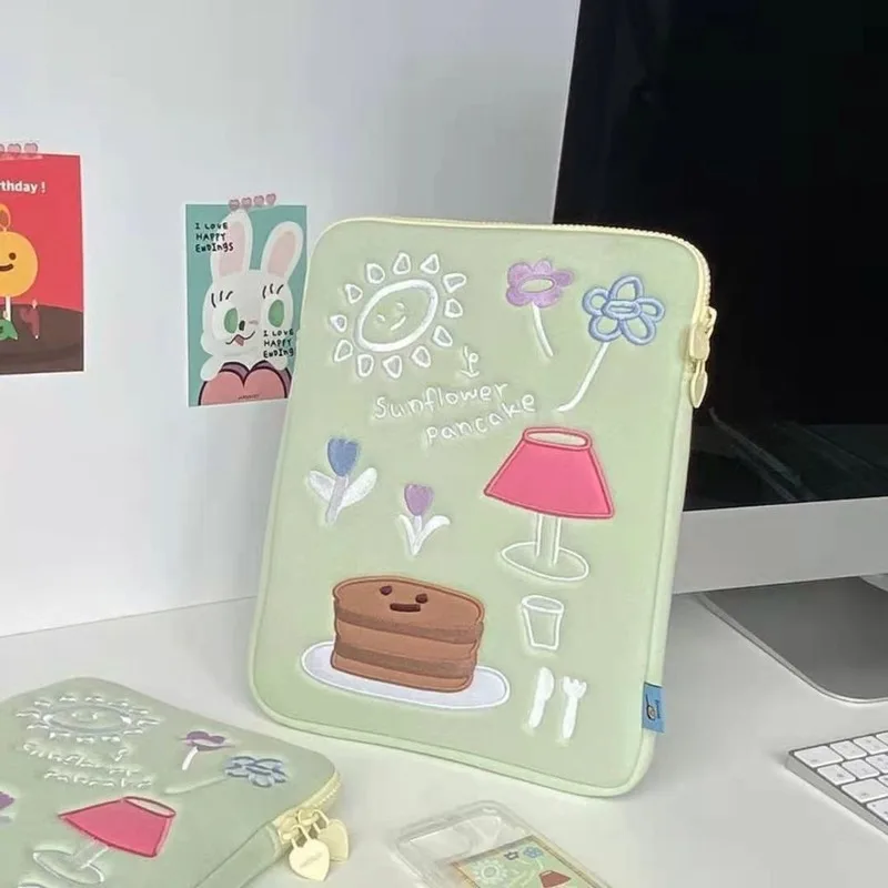 حقيبة كمبيوتر محمولة مقاس 11/13 بوصة، وسادة داخلية، تصميم كعكة القلب، حقيبة كمبيوتر لوحي، حشوة داخلية واقية