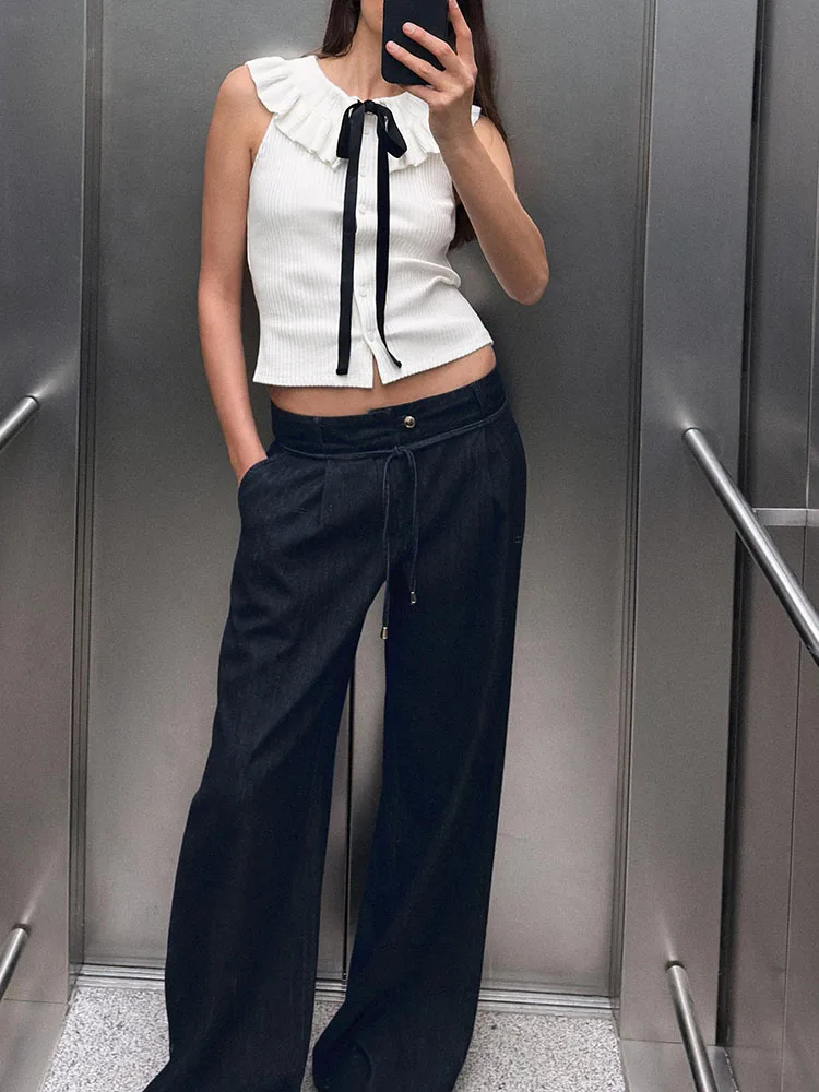 Summer New Women's Svel  Knot Decorated Knitted irt Stand Collar with Lead Commute Sle Slim Fit Single Piece