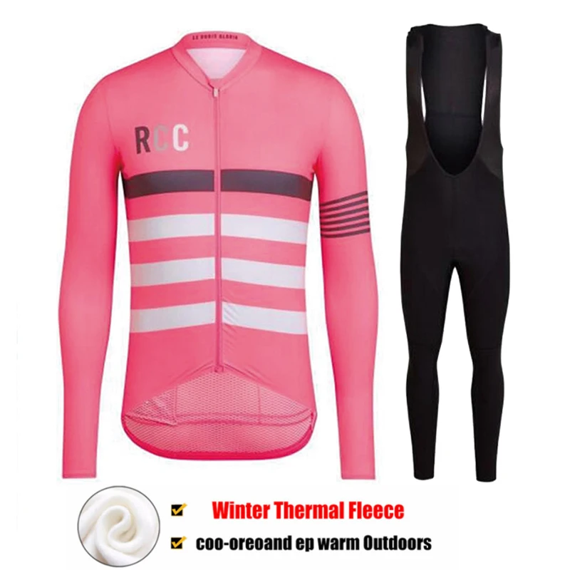 2022 RCC Winter Thermal Fleece Cycling Jersey Set Long Sleeve Bicycle Clothing MTB Bike Wear Maillot Ropa Ciclismo Cycling Set