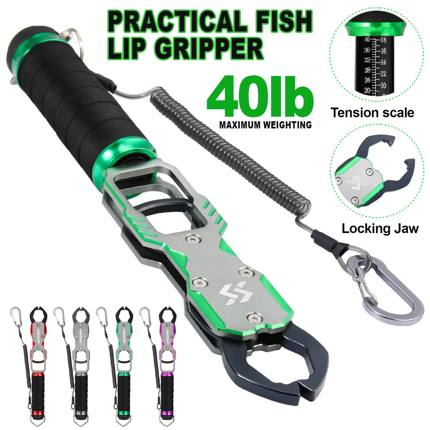 

Профессиональный рыболовный захват Sougayilang из алюминиевого сплава для взвешивания рыбы (до 40 фунтов), зажим для контроля рыбы, рыболовные плоскогубцы