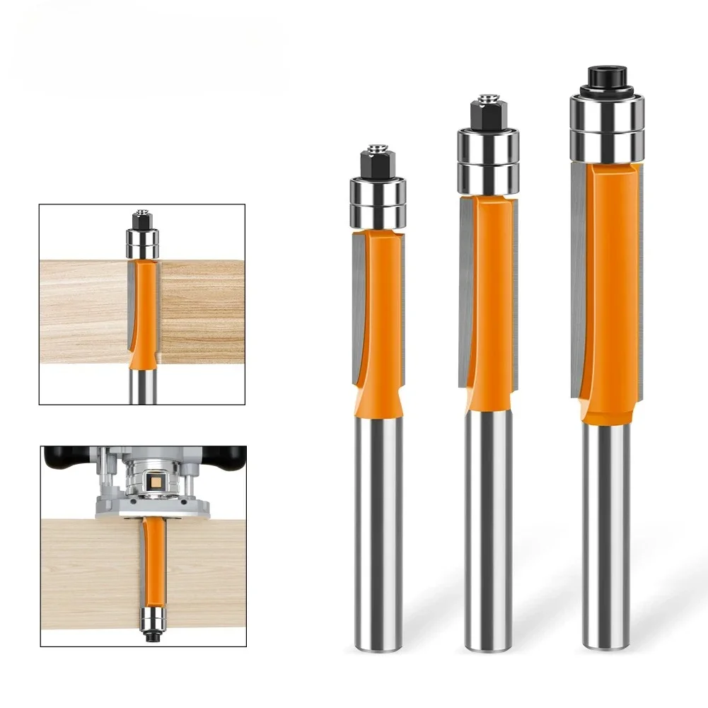

6mm 1/4" Shank Double Flute Edge Trimming Router Bit, Carbide Tipped for Furniture Decorative Edge Woodworking