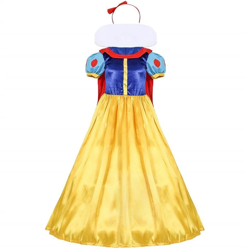 

Sexy Halloween Snow White Costume Women's Cowl Neck Gown with Skirt Support Blue And Yellow Stage Role Play Traditional Chine...