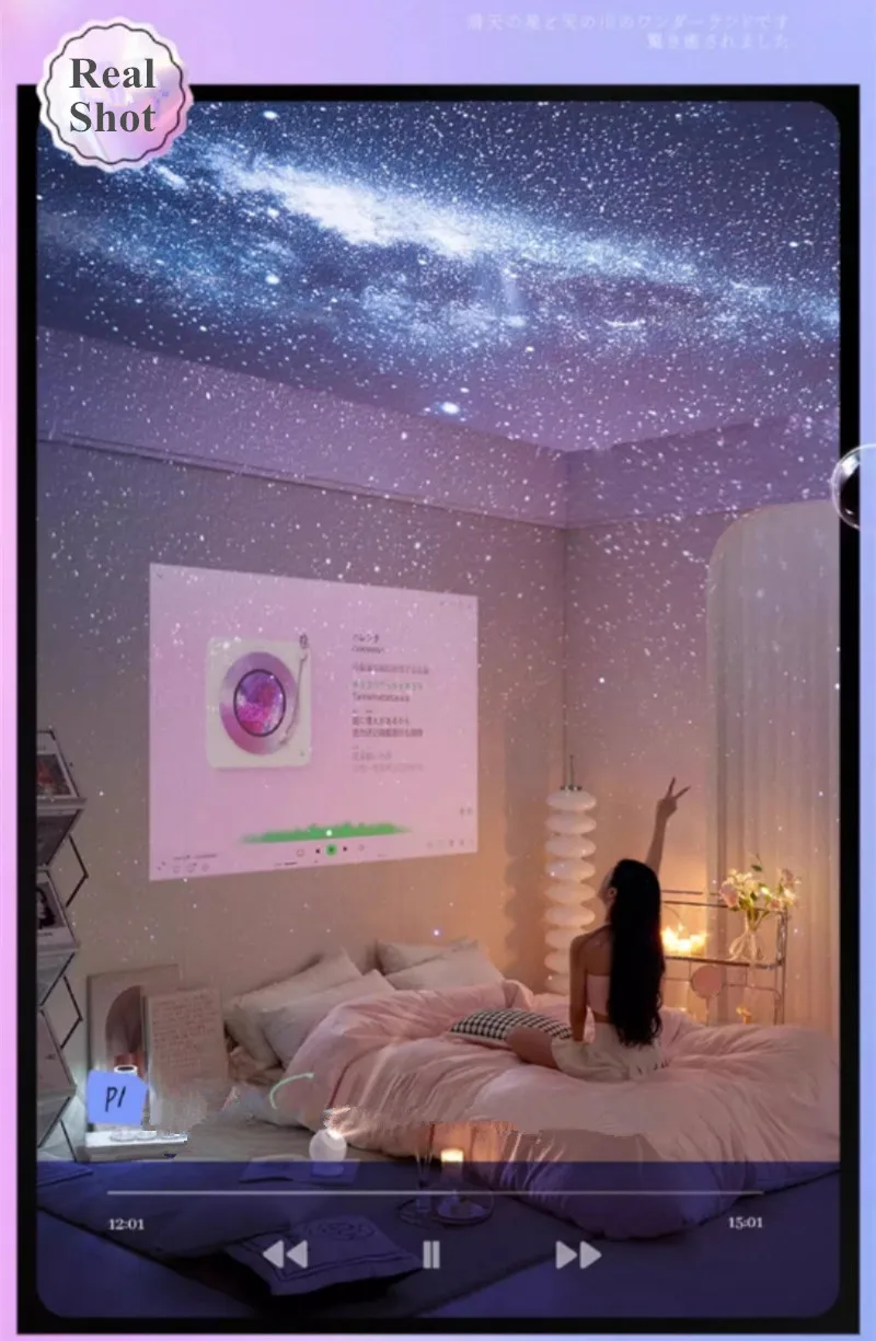 2025 Dynamic Meteor 12 in 1 Ultra Clear Galaxy Projector Lamp Rotary Planetarium Projector Light with Music Player for Kids Gift