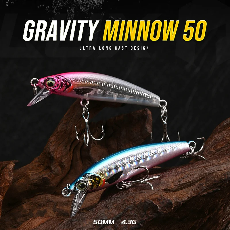 BLUX Gravity Minnow – Señuelo plástico duro para pescar lucio