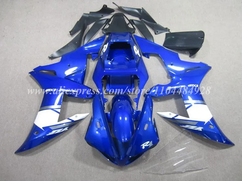 4Gifts New ABS Motorcycle Fairings Kit Fit For YAMAHA R1 2002 2003 02 03 Bodywork Set Custom Blue Glossy