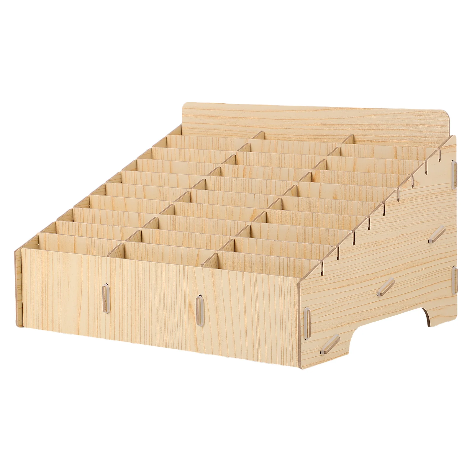 1pc Multi-Grid Classroom Phone Holder Box 30 Grids Wooden Mobile Phone Display Rack For Classroom Meeting Room Organizer