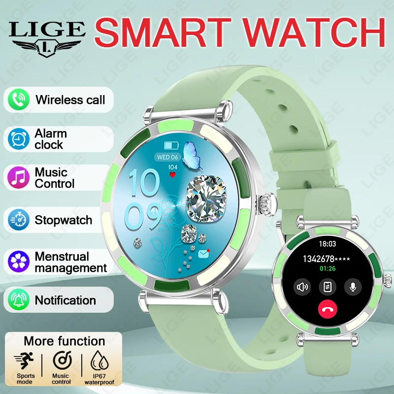 

LIGE New Smart Watch Men Waterproof Bluetooth Call Women‘s Health Sports Fitness Heart Rate Monitoring Digital Smartwatch Gifts