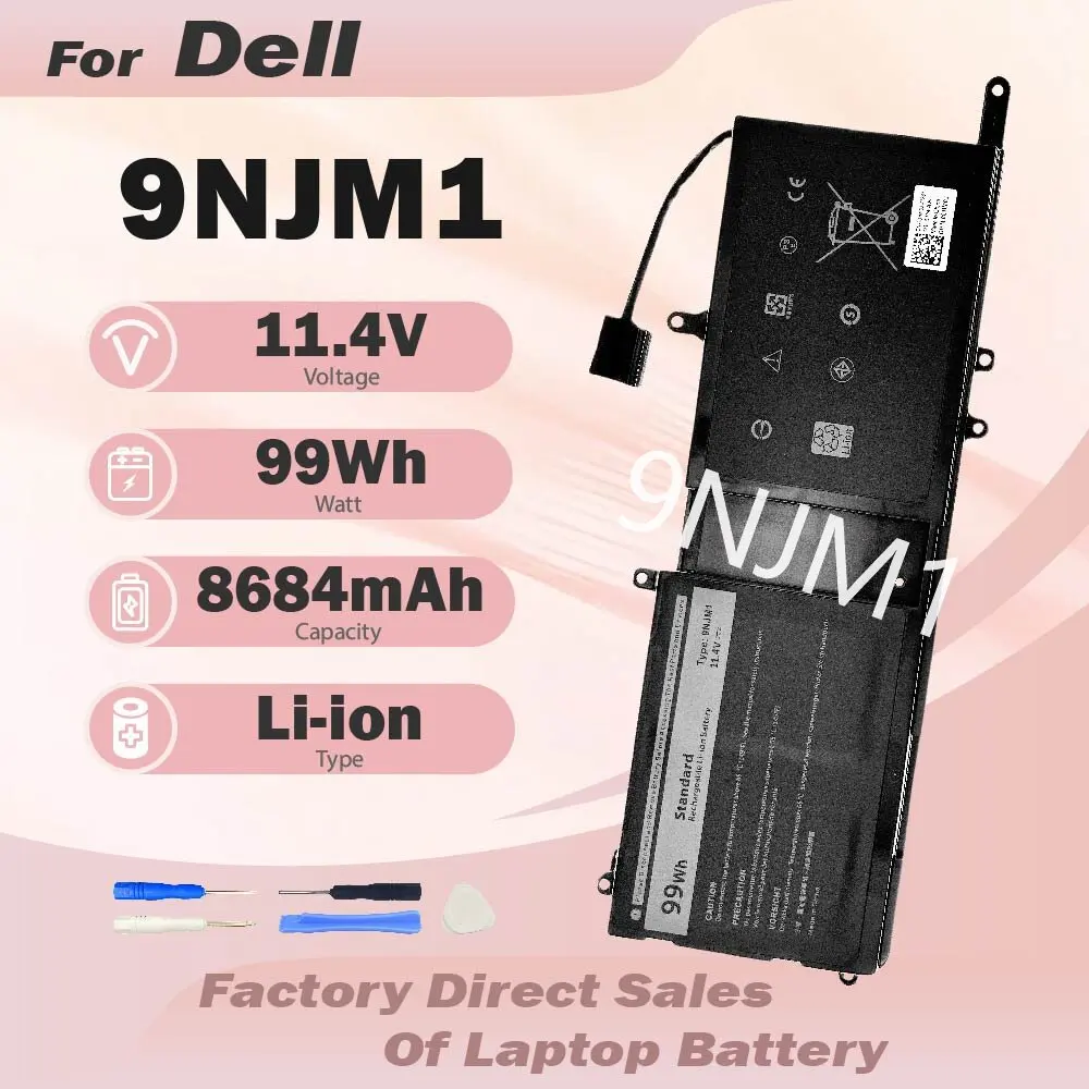 9NJM1 99Wh Laptop Battery For Dell Alienware 15 R3 R4 17 R4 R5 Series P31E Fit 44T2R MG2YH P69F P31E001 P31E002 P69F001 P69F002