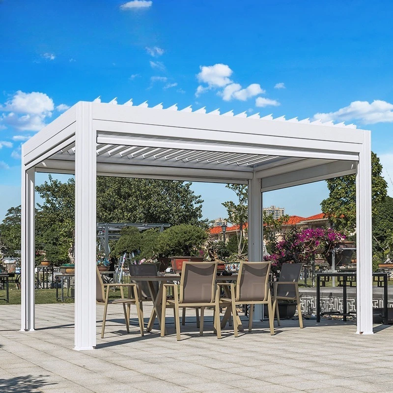 Outdoor courtyard aluminum alloy villa garden four corners outdoor electric awning