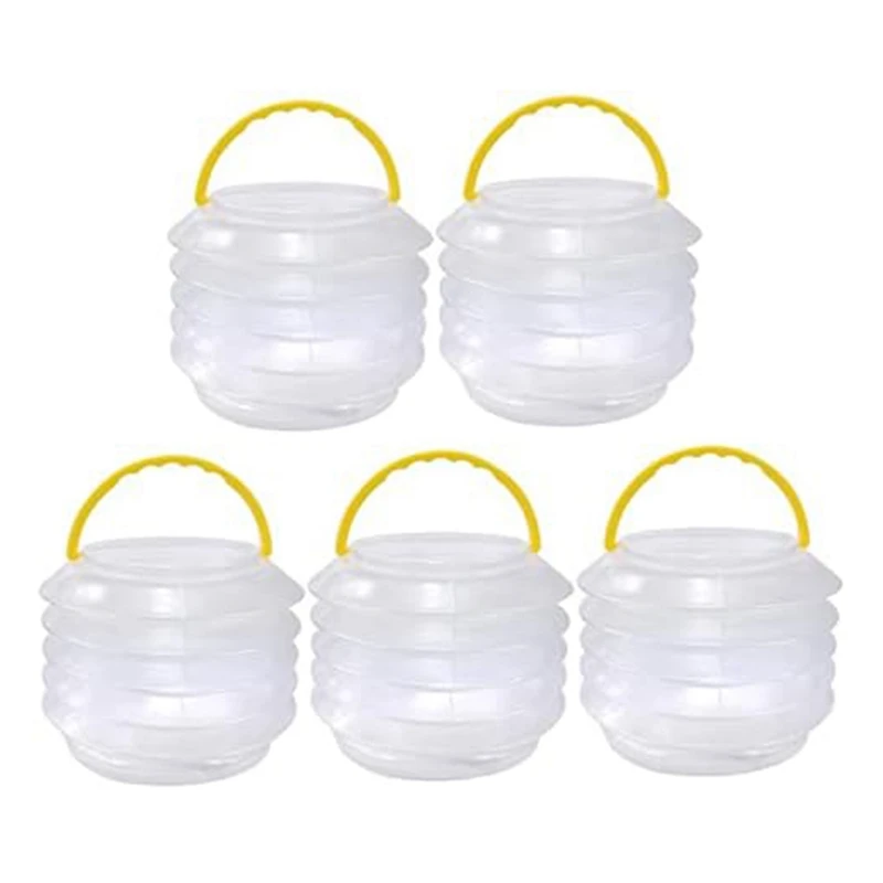 5 Pack Folding Pencil Holder Bath Tub Cleaner Beach Water Pail Kit Collapsible Bucket Paint Brush Wash Bucket Set