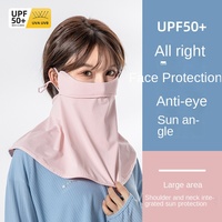 Ice silk sunscreen mask female full face anti-ultraviolet breathable eye protection Angle mask new neck driving veil