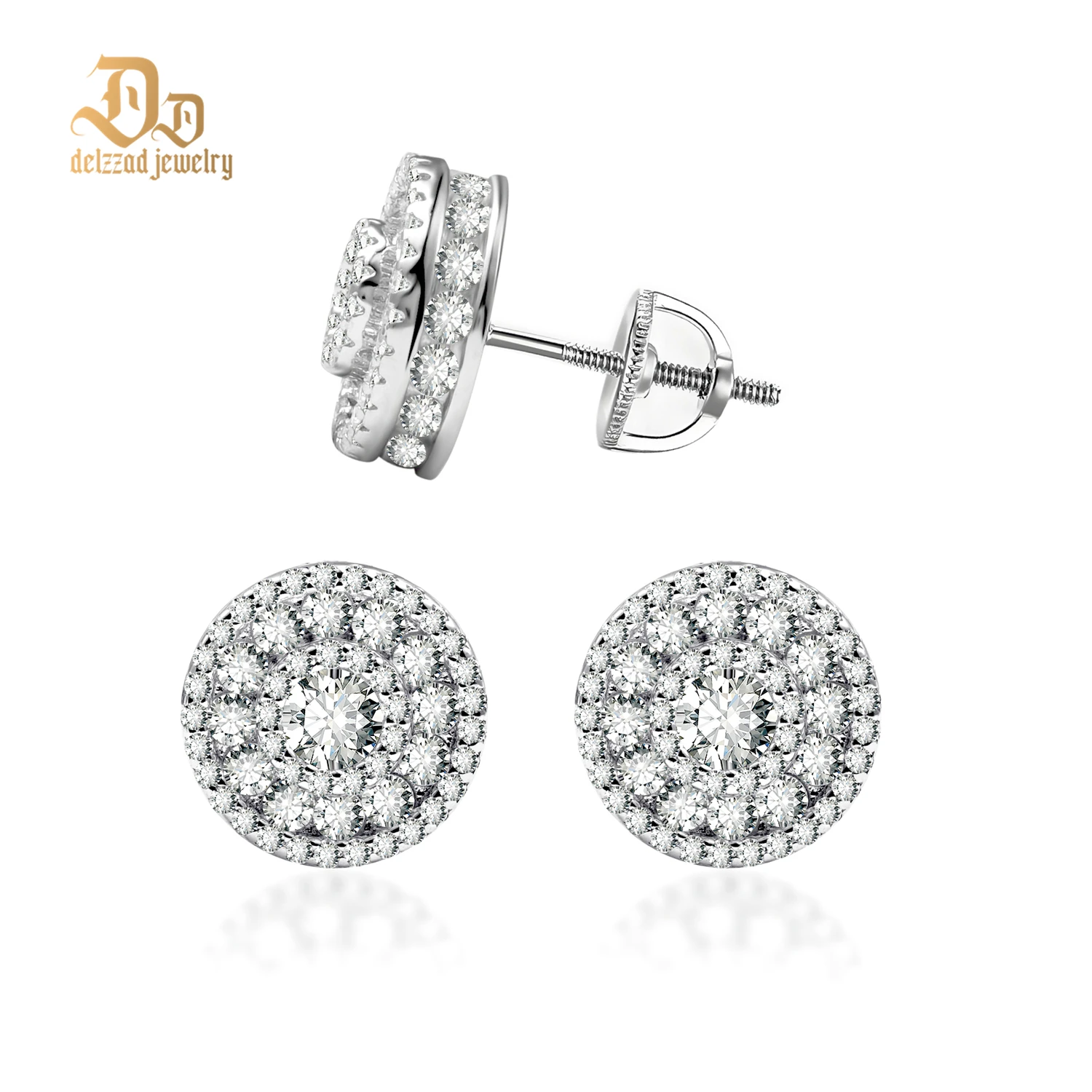 

Delzzad Women's Ultimate Sparkling Arrangement Earrings D Color Moissanite S925 Sterling Silver Hypoallergenic Wedding Banquet