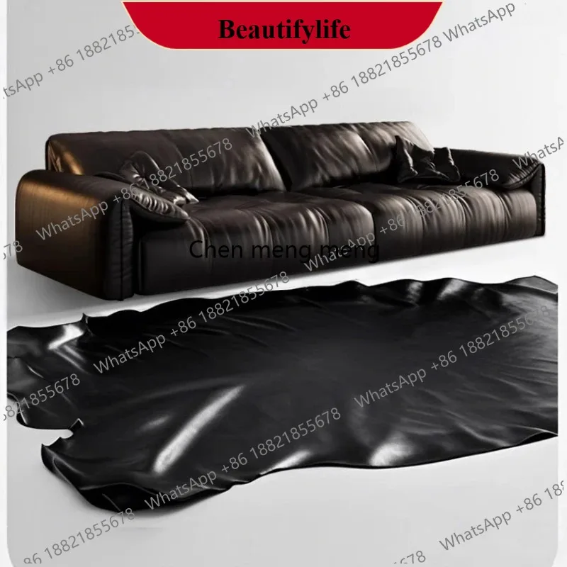 Sofá de cuero estilo retro francés moderno de lujo para el hogar, muebles nórdicos M132, sofá americano de fila recta para sala de estar, sofá pequeño.