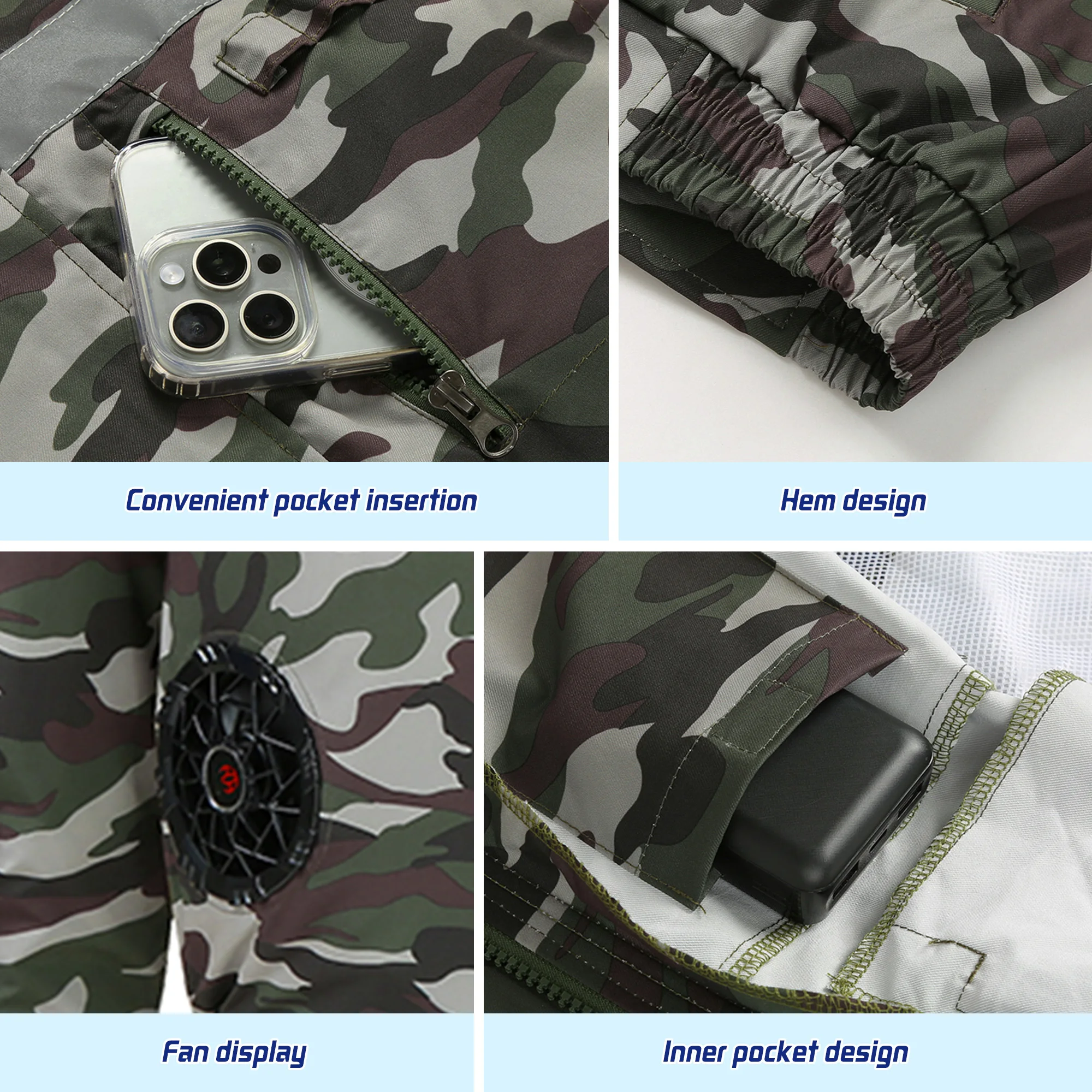 Cool Fan Jacket Ice Jacket Usb Air-conditioning Suit Cooling Summer Fishing Heat Protection Camouflage Work Clothes Fan Jacket