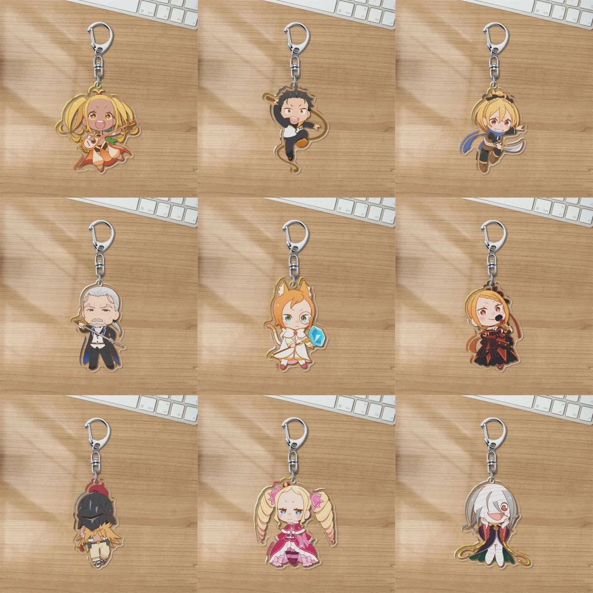 6 سنتيمتر إعادة: صفر-بدء الحياة في عالم آخر سلسلة مفاتيح مصنوعة من الأكريليك شخصيات مميزة مجموعة إكسسوارات الزينة #1