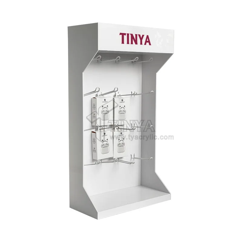 Custom.2025 اتجاهات جديدة خزانة عرض الهاتف الخليوي الاكريليك مع السنانير #5