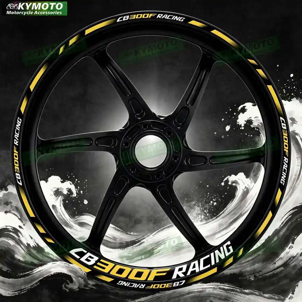 For Honda CB300F CB 300F Motorcycle 17 Inch Front And Rear Racing Wheel Stickers Car Reflective Motorbike Hub Tape Sticker