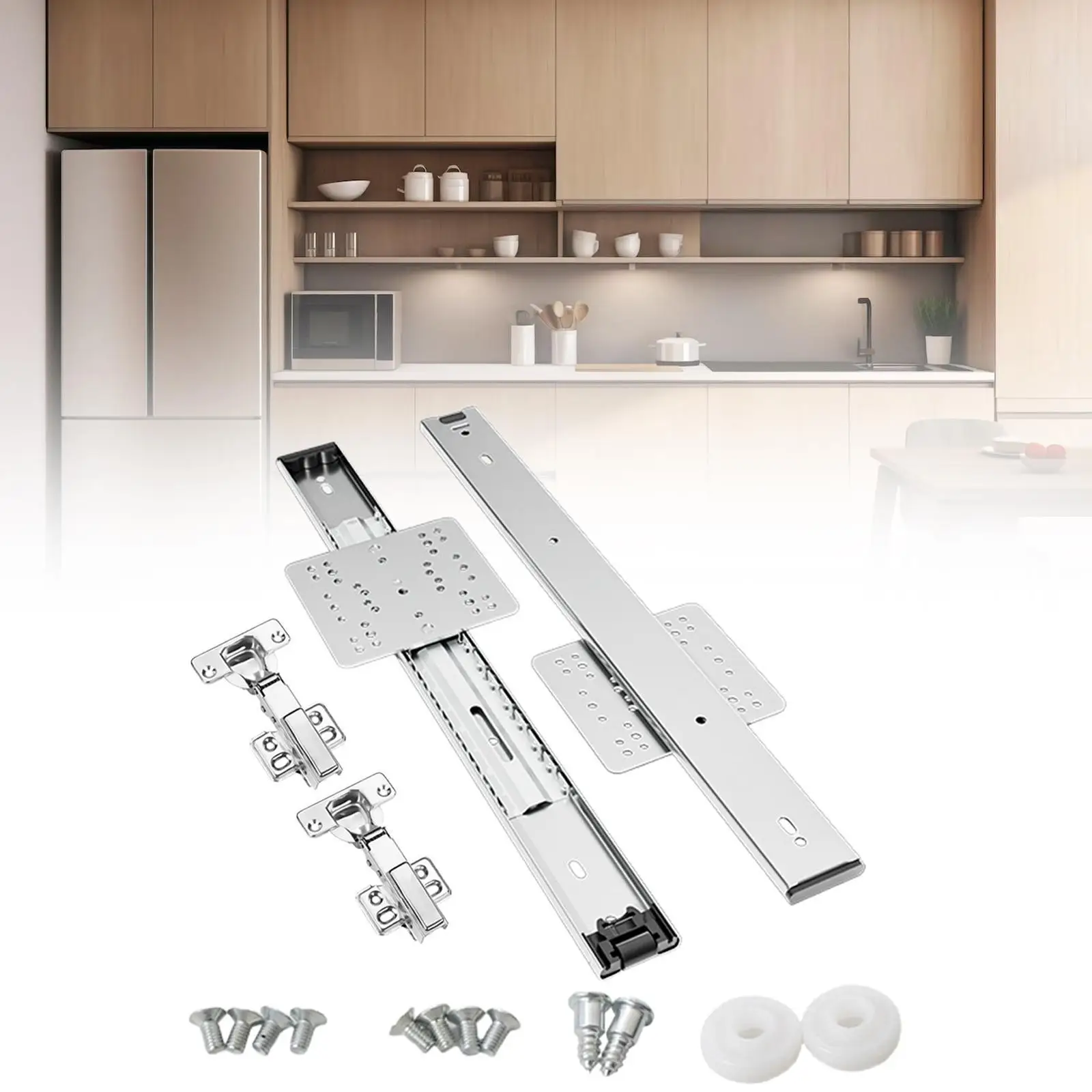 Concealed Sliding Door Hardware Kit Cabinet Top Mounted Flip Up Hidden Track Folding Household for Cabinets And Bookcases