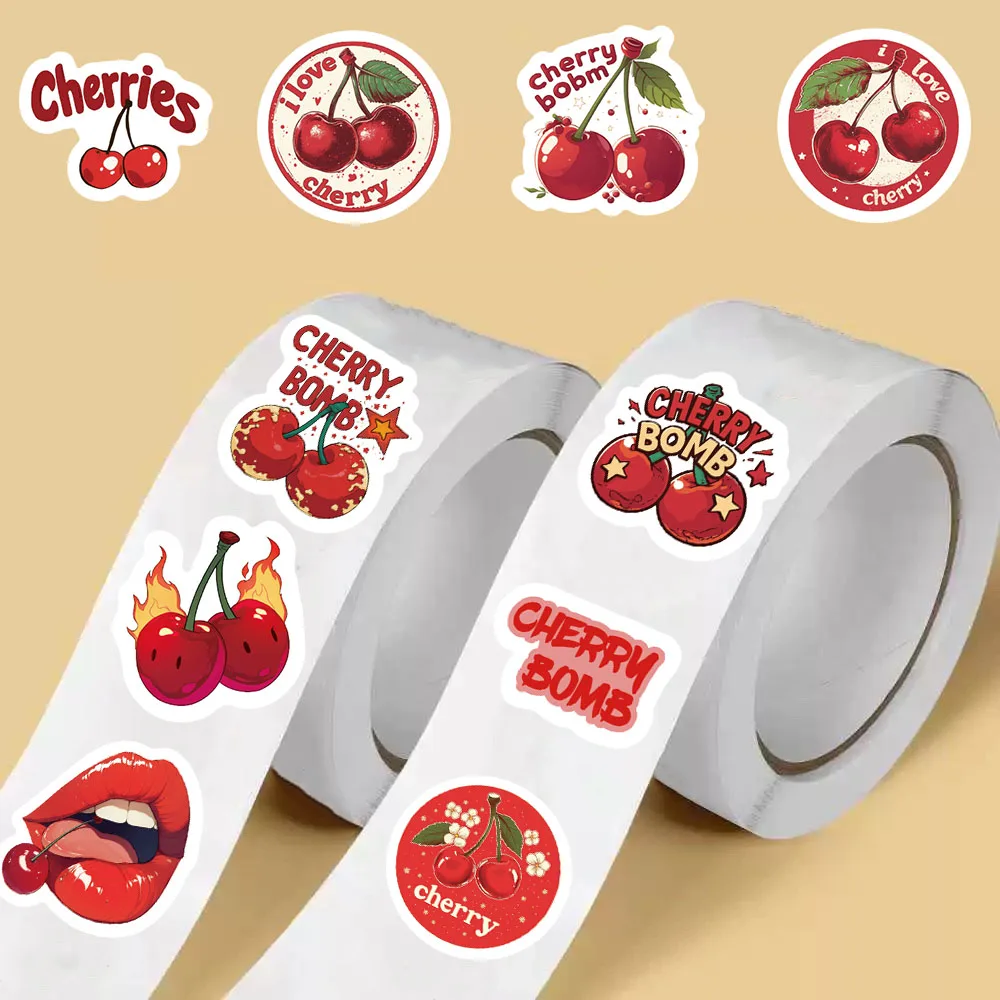 500 قطعة من ملصقات لفة الكرز الفاكهة للأمتعة والهاتف القديم والقهوة مخصصة للدراجات النارية والمناظر الطبيعية الإبداعية والكمبيوتر المحمول للبالغين #5