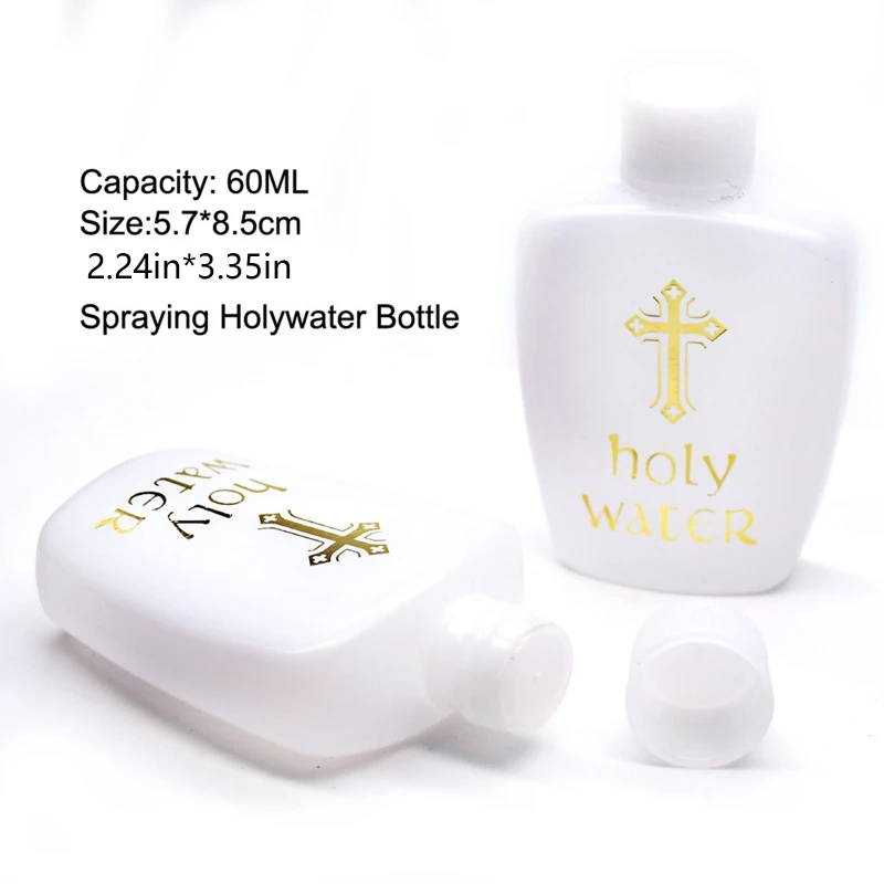 Catholic Bottle Empty Holy Water Bottles 60ml Catholic Christian Holy Water Bottle Gold for Cross Holds Lourdes Water - Image 4