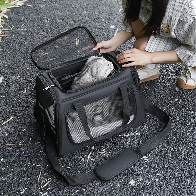 Pet Carrier Bag Soft Side Breathable Dog Car Carriers Dog Travel Bag Airline Approved Transport For Small Dogs Cat Outgoing