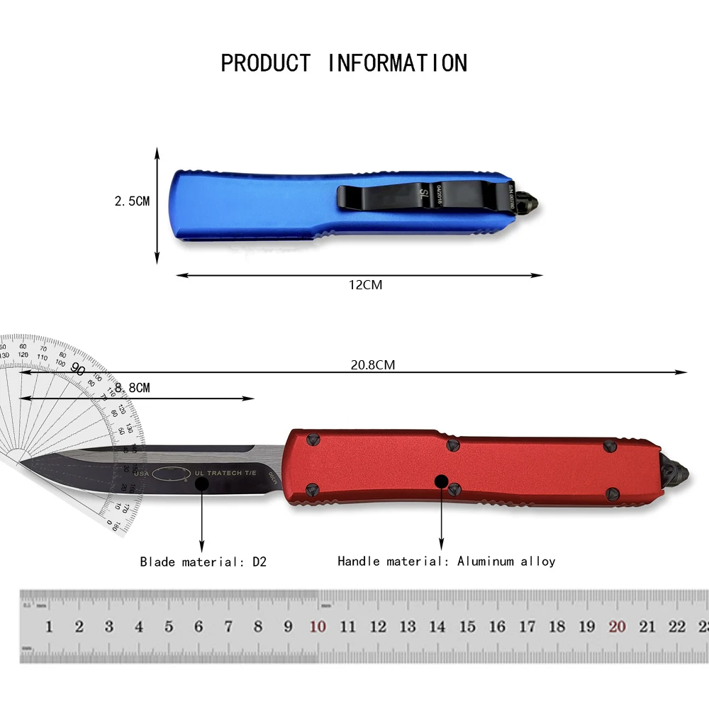 MICR Ultra Knife UTX Series Folding Knives D2 Blade Aluminium Alloy Handles Outdoor Tactical EDC Pocket Tool Fast Shipping