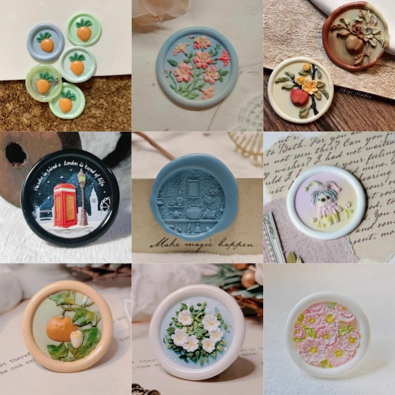 

Wax seal Chapter Header loveliness Multi-layer finely carved brass head The wedding invitation is sealed Stamp toy