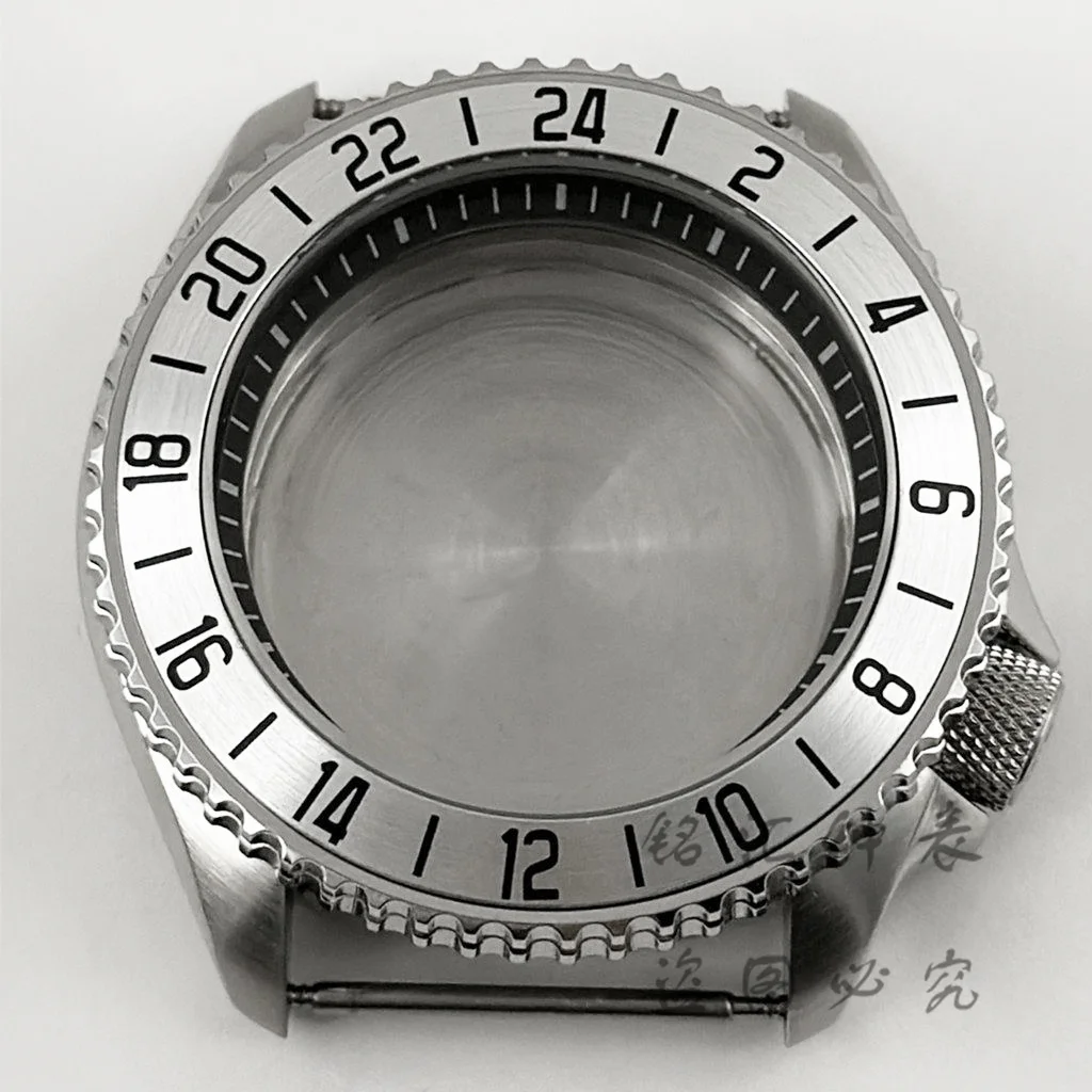 

NH35 42 мм серебряный лицевой панель GMT с черным кольцом SKX Корпус для часов с наклонной рамкой для NH34 NH35 NH36 NH38 NH70 Механизм 28,5 мм Модов циферблата