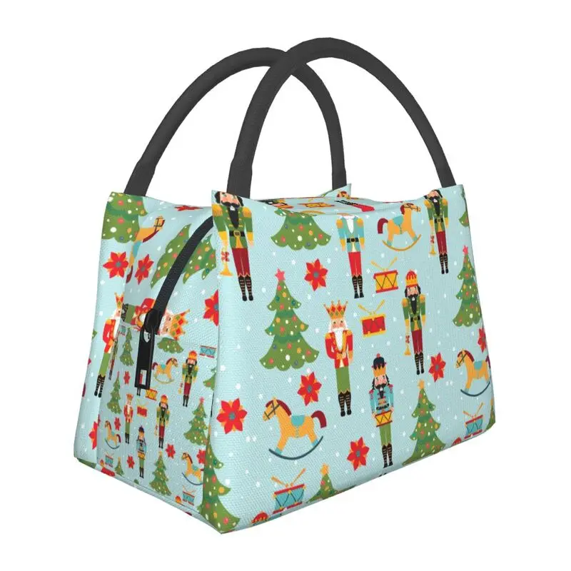 Custom Christmas Nutcrackers Pattern Lunch Bag Men Women Thermal Cooler Insulated Lunch Boxes for Office Travel