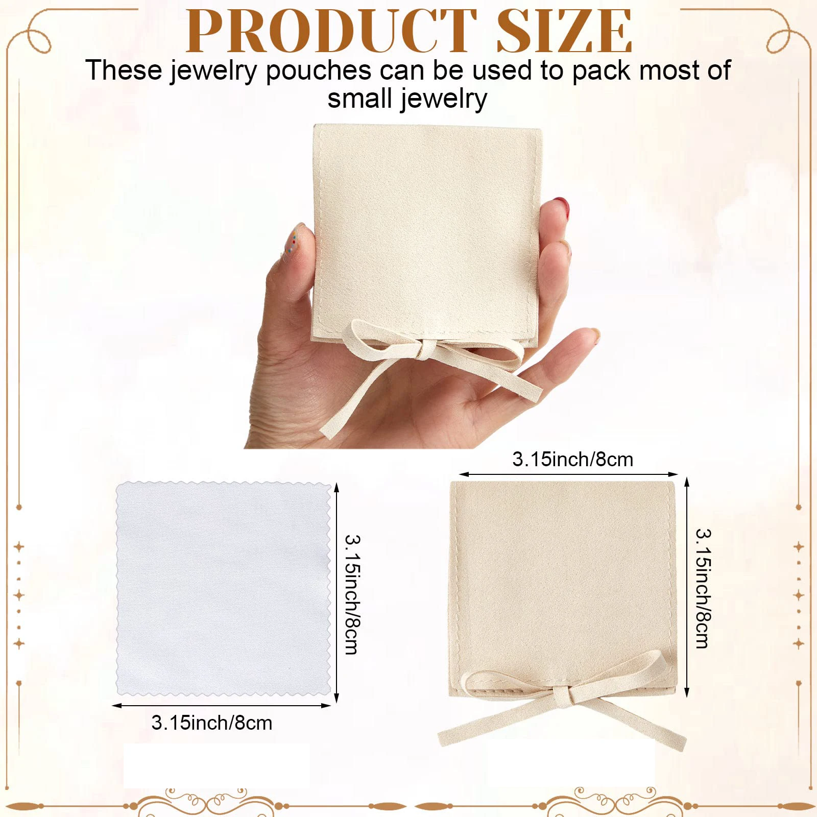 100pcs Bulk Custom Logo Microfiber Velvet Jewelry Gift Bag with Polish Polishing Cloth Wedding Favors Bulk Candy Organizer Pouch