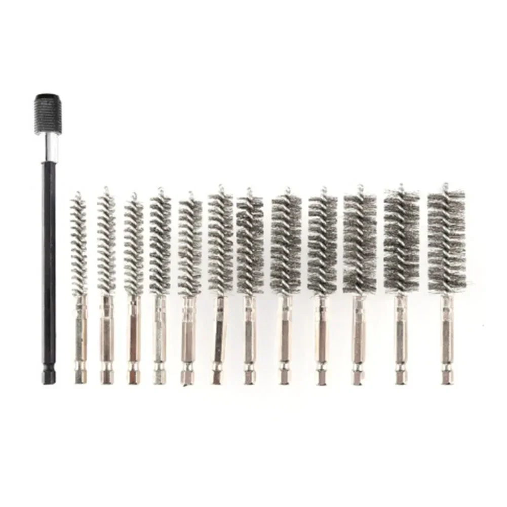 Upgrade Your Cleaning Game with Brasss Steel Wire Brushes for Power Drill 12Pcs Set with Quick Hexagonal Handle Change