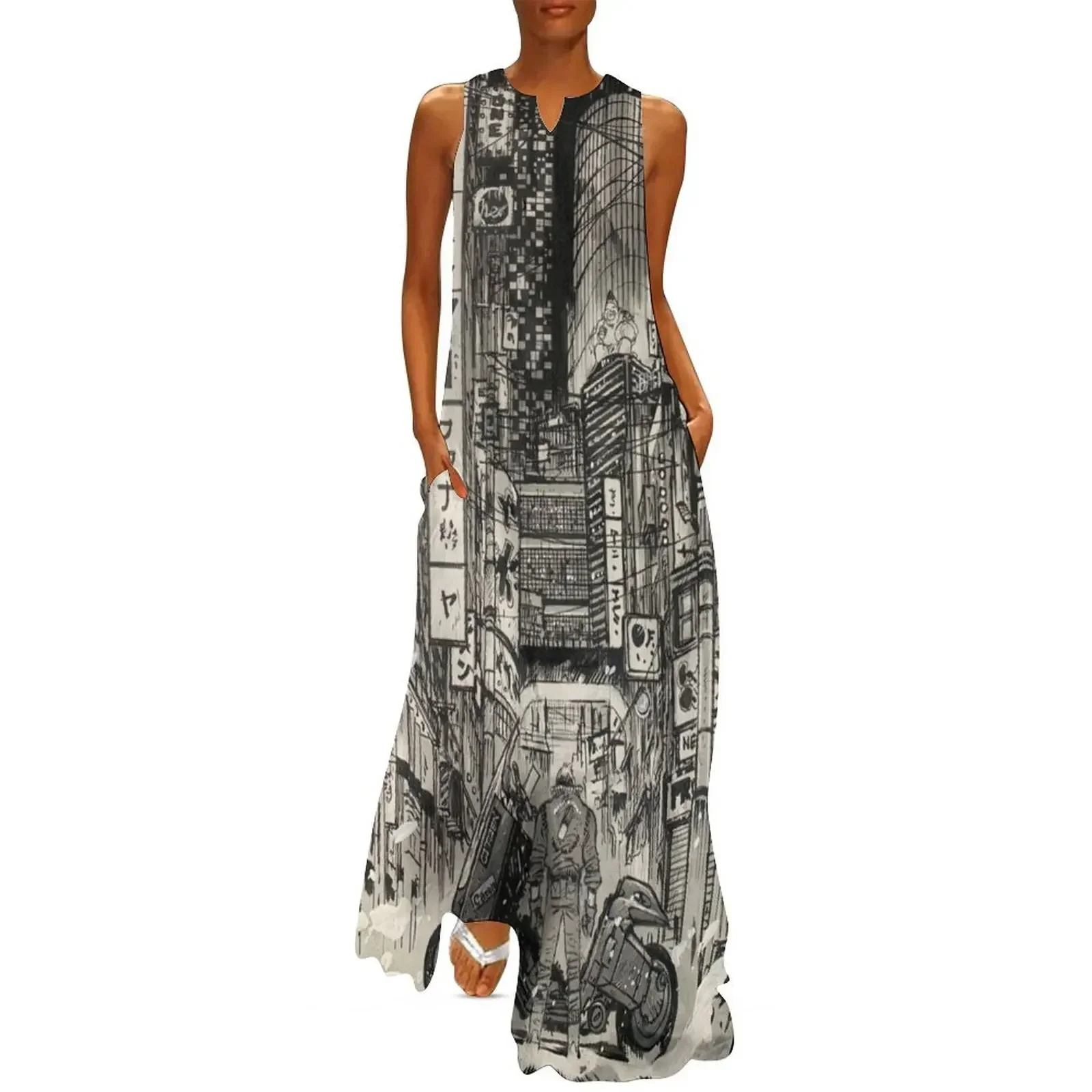 

Monochrome Long Dress summer clothes summer dress women 2025 beach dresses Women's summer suit Dress