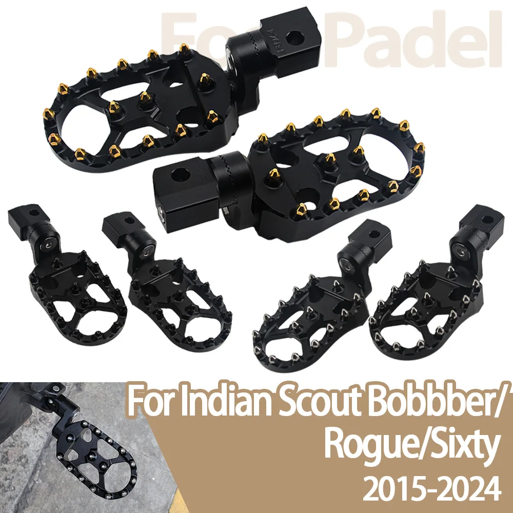 

Motorcycle Front Footrest For Indian Scout Bobber Twenty ABS Rogue Adjustable Extend Lowering Foot Pegs Rotatable FootPegs Rest