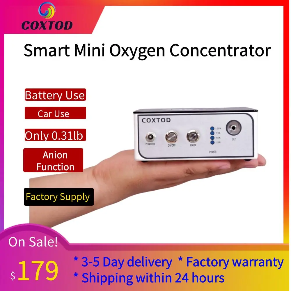 Mini inhalador de oxígeno 24 horas, máquina de O2 continua, batería integrada de 8 horas, concentrador de oxígeno, oxigenerador doméstico, cargador