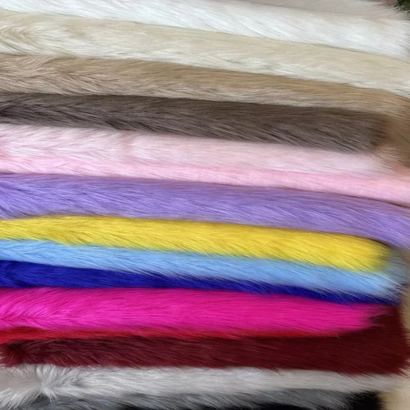 180cm Wide Long Plush Fabric Artificial Fox Fur Fabric Thickened Encrypted 1100g/m Used for Clothing Toys Carpets DIY Decoration
