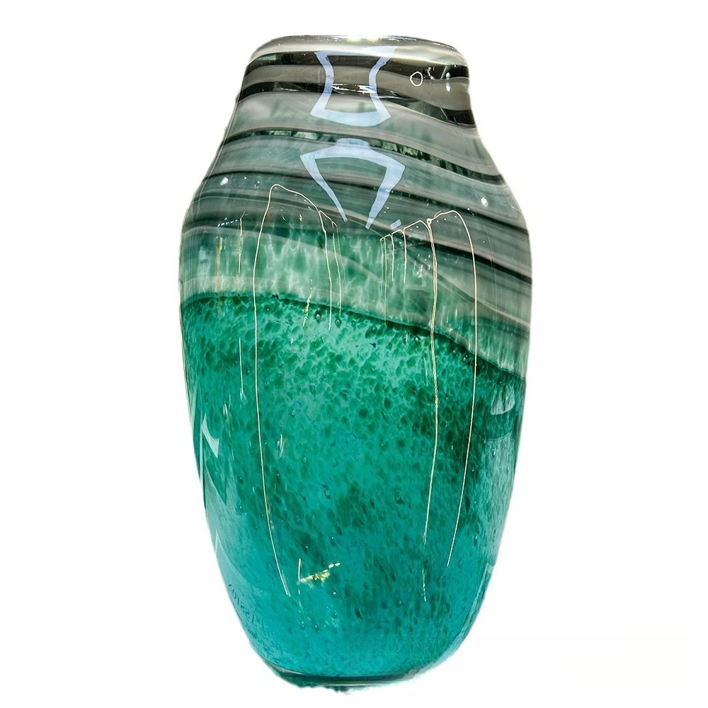 Light luxury handmade glazed vase, living room soft decoration, office creative ornament, flower arrangement decoration