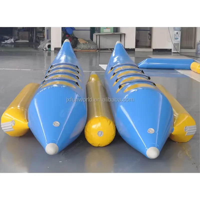 0.9mm PVC Inflatable Banana Boat 8-Person Towable Tube for Boating Inflatable Ride-on Banana Float 3