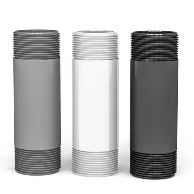 L 200mm 500mm External Threaded Plastic Water Pipe UPVC Tube Double-Ended Threaded PVC Pipe Plastic Tube O.D20/25/32/40/50/63mm