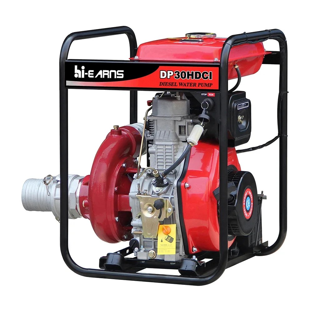 4inch 100mm high pressure cast iron diesel water pump with 14hp engine and 12.5L fuel tank