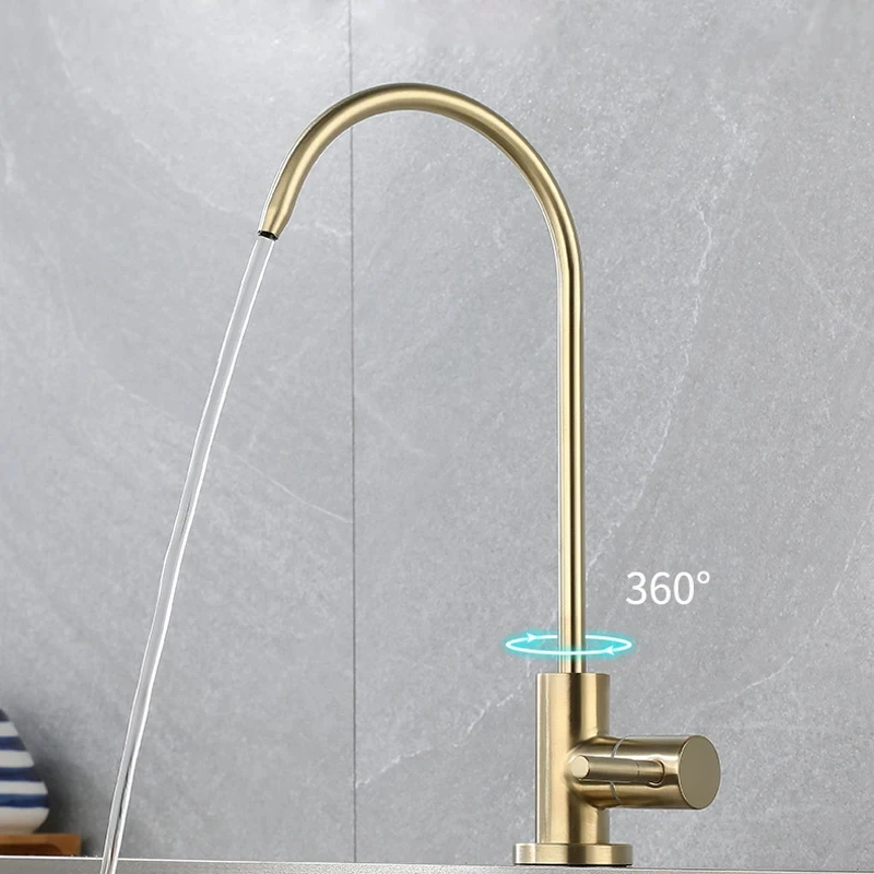 

1/4"Kitchen Faucets Direct Drinking Tap Water Purifier Faucet for Kitchen Sink Drinking Water Anti-Osmosis Stainless Steel Tap