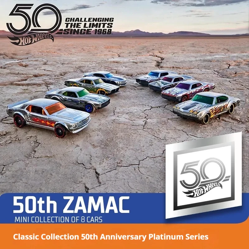 

Original Hot Wheels Alloy Sports Car 50th Anniversary Platinum Commemorative Edition Simulation Model Toy Car Collect Boy Gifts