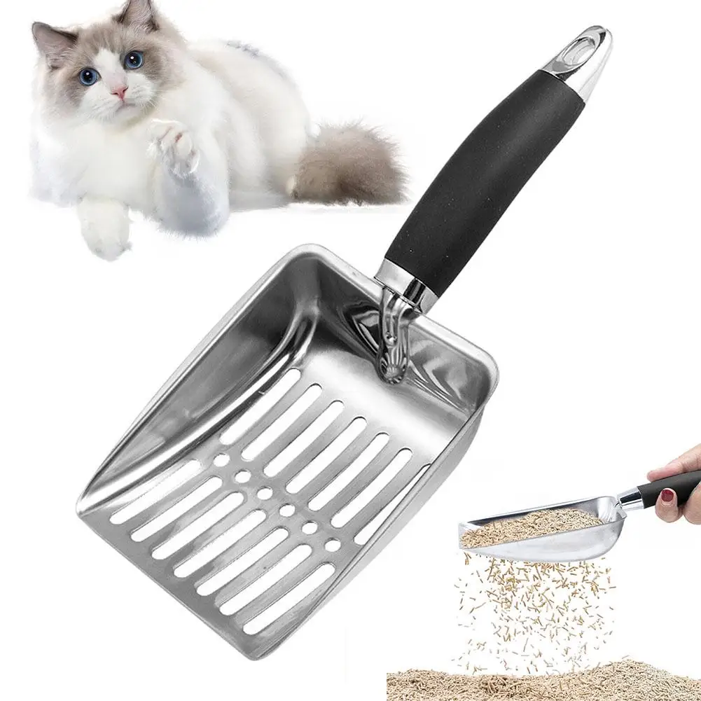 

Cat Litter Scoop Metal Long Handle Litter Scooper Deep Shovel for Cat Kitten Litter Box Cleaning Tool Pet Supplies S1R4