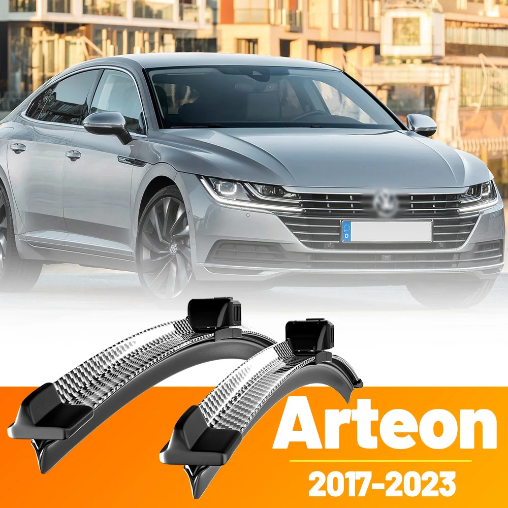 2pcs Front Windshield Windscreen Wiper Blades Carbon Fibre Wipers For Volkswagen VW Arteon 2017-2023 2018 2019 2020 2021